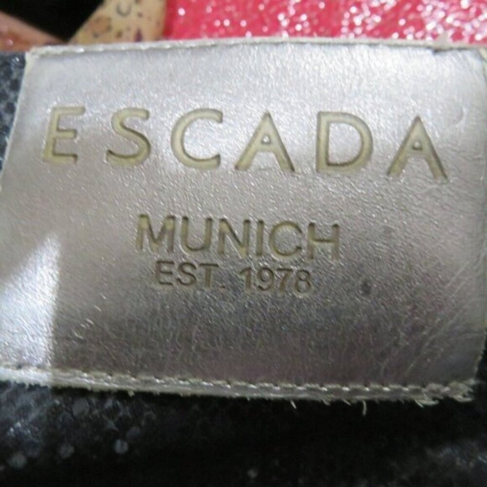 Escada black with silver snake pattern jeans Size 42 US size12 inseam 26 - Picture 2 of 8